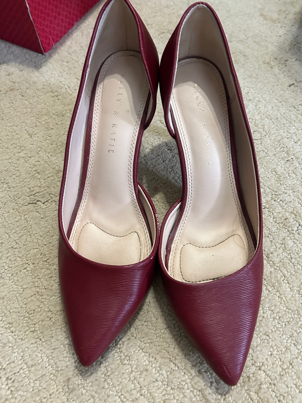 Kelly & Katie Burgundy Pointed-Toe Pumps